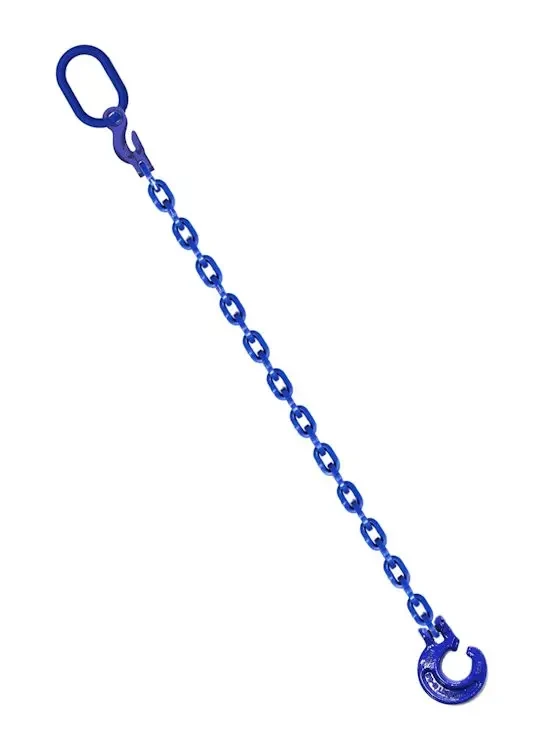 łańcuch leśny klasa 100 niebieski z ogniwem i hakiem.webp